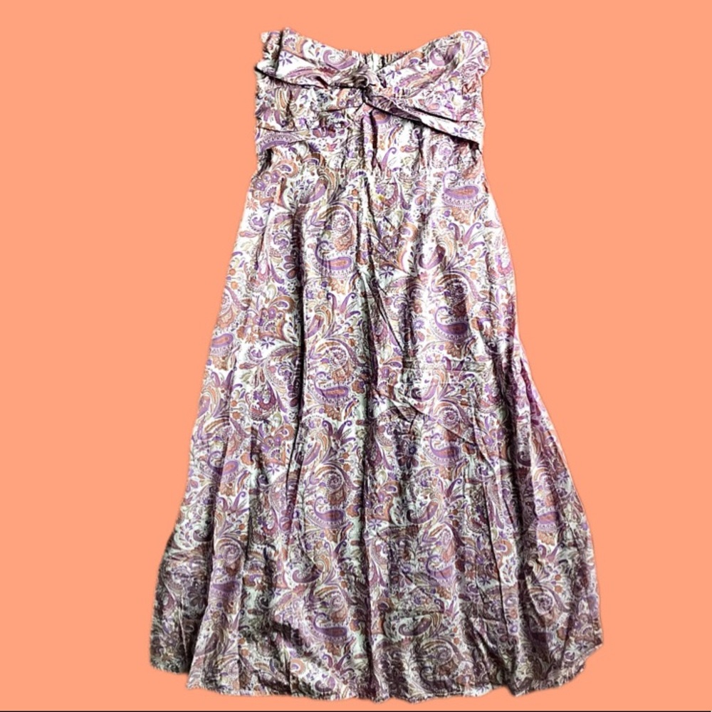 LUSANA strapless paisley maxi dress